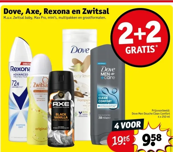 Aanbieding: Dove, Axe, Rexona en Zwitsal