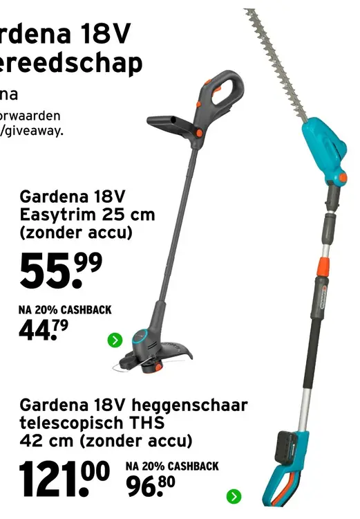 Aanbieding: Gardena 18V heggenschaar telescopisch THS