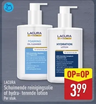 Aanbieding: Schuimende reinigingsolie of hydra- terende lotion