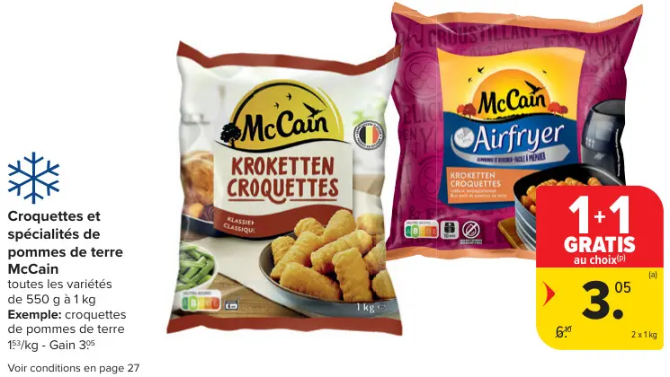 Offre: Croquettes et spécialités de pommes de terre