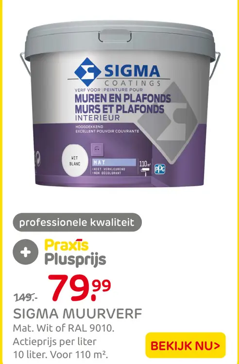 Aanbieding: Sigma muurverf