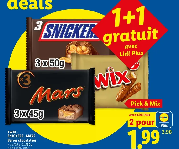 Offre: Barres chocolatées