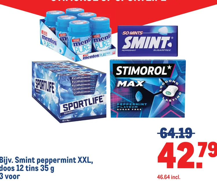 Aanbieding: Smint peppermint XXL