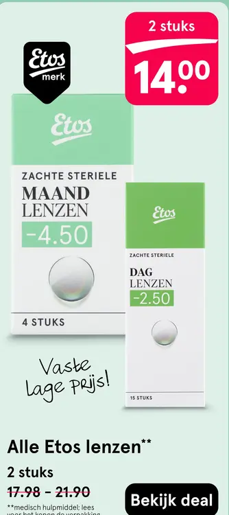 Aanbieding: Etos lenzen