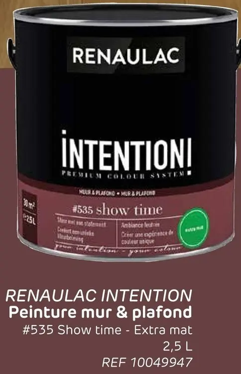 Offre: Peinture mur & plafond #535 Show time - Extra mat