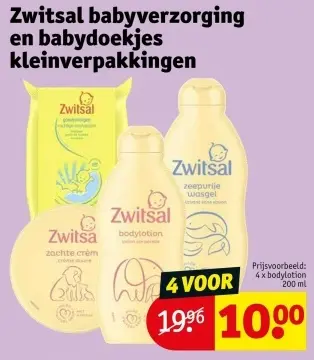 Aanbieding: Zwitsal babyverzorging en babydoekjes kleinverpakkingen