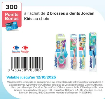 Offre: brosses à dents Jordan Kids