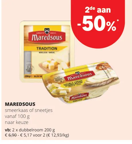 Promotie: Maredsous smeerkaas of sneetjes