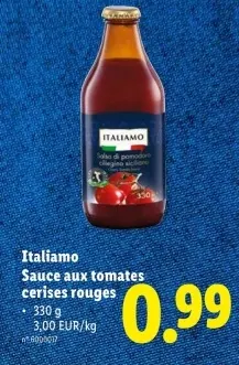 Offre: Italiamo Sauce aux tomates cerises rouges