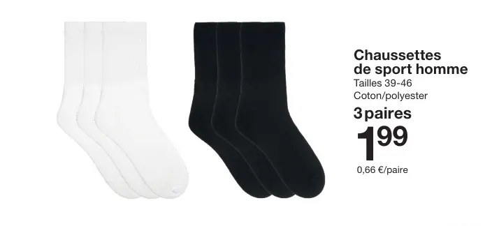 Offre: Chaussettes de sport homme