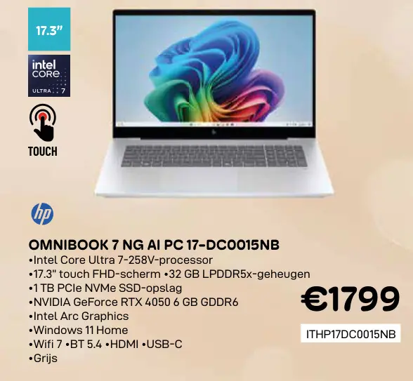 Aanbieding: Omnibook 7 ng ai pc 17-dc0015nb