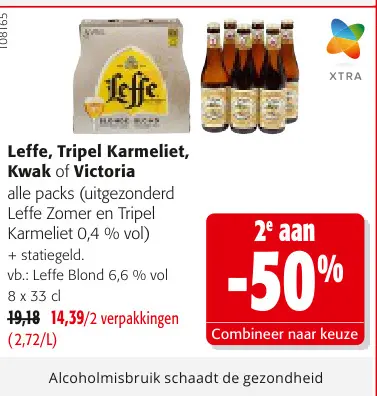 Promotie: Leffe, Tripel Karmeliet, Kwak of Victoria