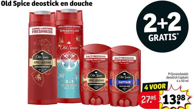 Aanbieding: Old Spice deostick en douche