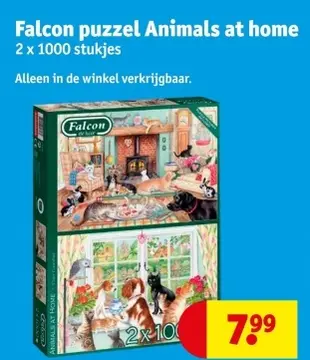 Aanbieding: Falcon puzzel Animals at home