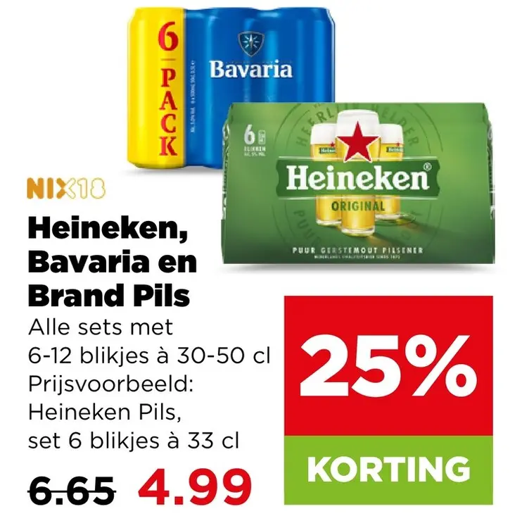 Aanbieding: Heineken, Bavaria en Brand Pils