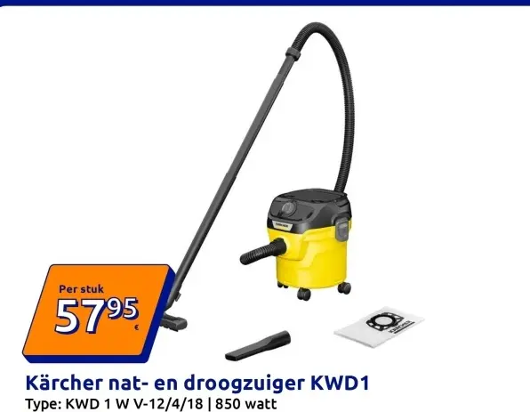 Aanbieding: nat- en droogzuiger KWD1