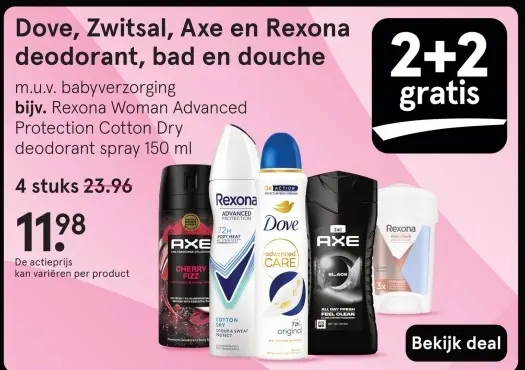 Aanbieding: Deodorant, bad en douche