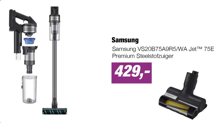 Aanbieding: Samsung VS20B75A9R5/WA Jet™ 75E Premium Steelstofzuiger