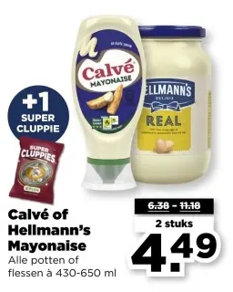 Aanbieding: Calvé of Hellmann's Mayonaise