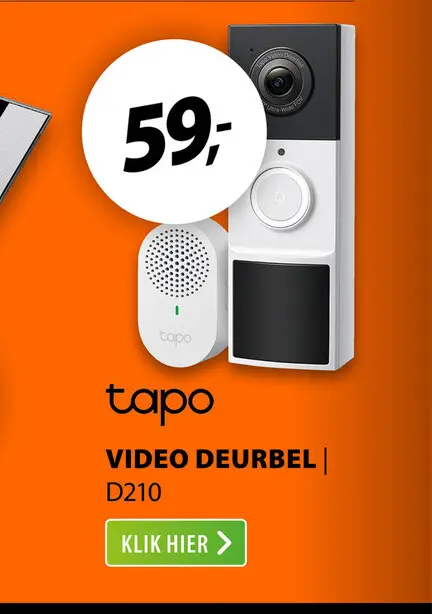 Aanbieding: Tapo D210 draadloze video deurbel op batterij