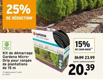 Offre: Kit de démarrage Gardena Micro-Drip pour rang