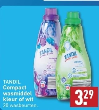 Aanbieding: TANDIL Compact wasmiddel kleur of wit 28 wasbeurten
