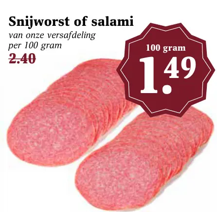 Aanbieding: Snijworst of salami