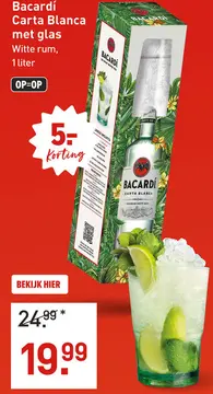 Aanbieding: Bacardí Carta Blanca met glas