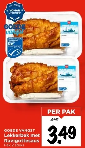 Aanbieding: Lekkerbek met Ravigottesaus