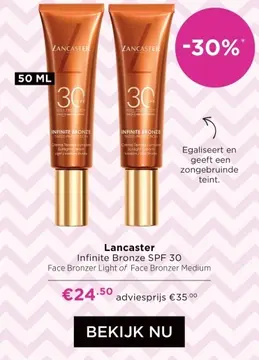 Aanbieding: Lancaster Infinite Bronze SPF 30