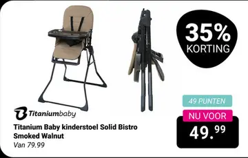 Aanbieding: Titanium Baby kinderstoel Solid Bistro Smoked