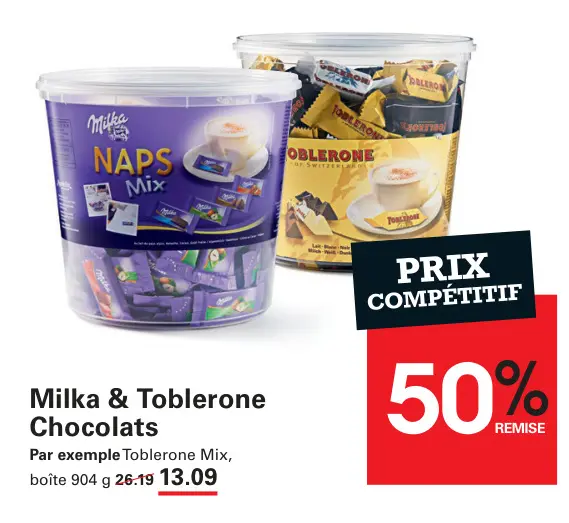 Offre: Milka & Toblerone Chocolats