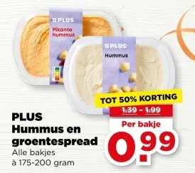Aanbieding: Hummus en groentespread