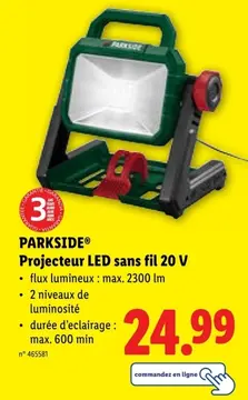 Offre: Projecteur LED sans fil 20 V