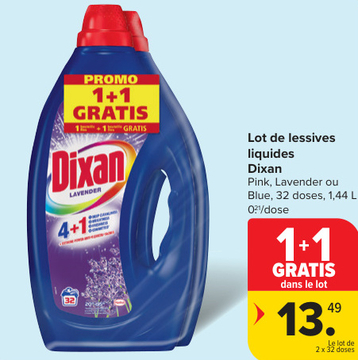 Offre: Lot de lessives liquides Dixan