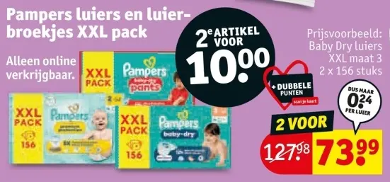 Aanbieding: Luiers en luierbroekjes XXL pack