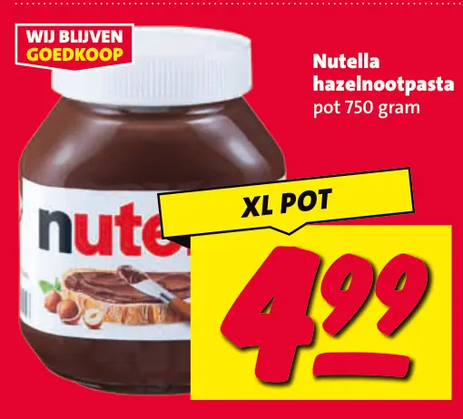 Aanbieding: Nutella hazelnootpasta