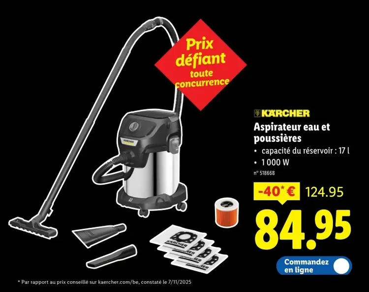 Offre: Aspirateur eau et poussières