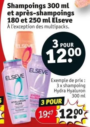Offre: Shampoings et après-shampoings Elseve
