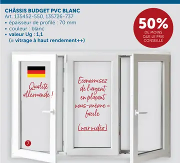 Offre: CHÂSSIS BUDGET PVC BLANC