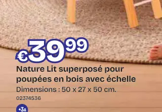 Offre: Nature Lit superposé pour poupées en bois ave