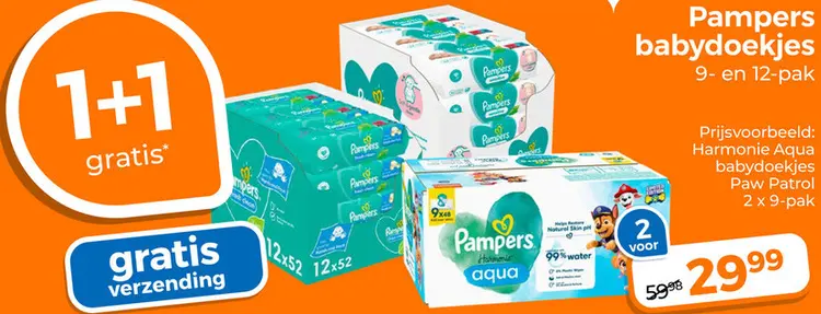 Aanbieding: Pampers babydoekjes