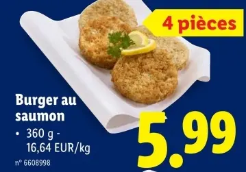 Offre: Burger au saumon
