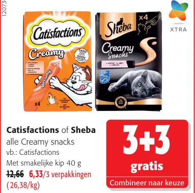 Promotie: Catisfactions Of Sheba Creamy Snacks