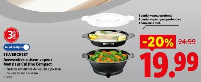 Offre: Accessoires cuiseur vapeur Monsieur Cuisine Compact