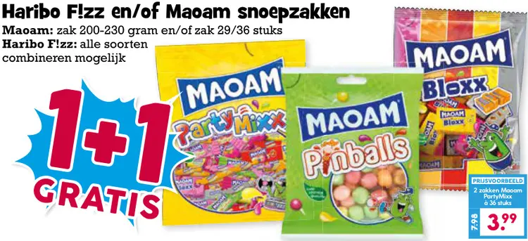 Aanbieding: F!zz en/of Maoam snoepzakken