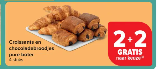 Promotie: Croissants en chocoladebroodjes pure boter
