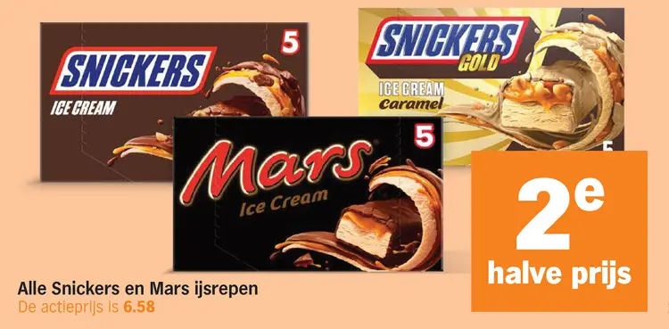 Aanbieding: Snickers en Mars ijsrepen