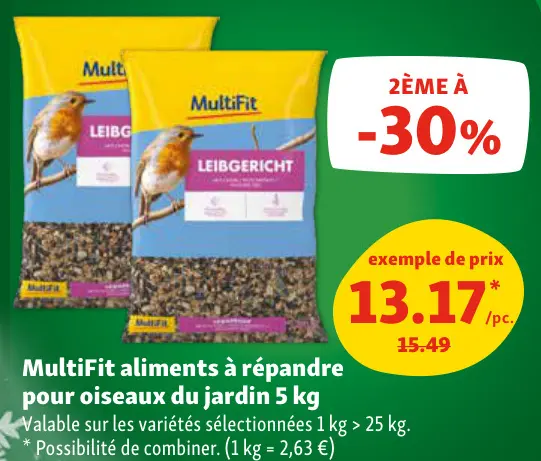 Offre: Aliments à répandre pour oiseaux du jardin