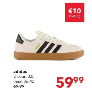 Aanbieding: Adidas VL Court 3.0 dames sneakers beige